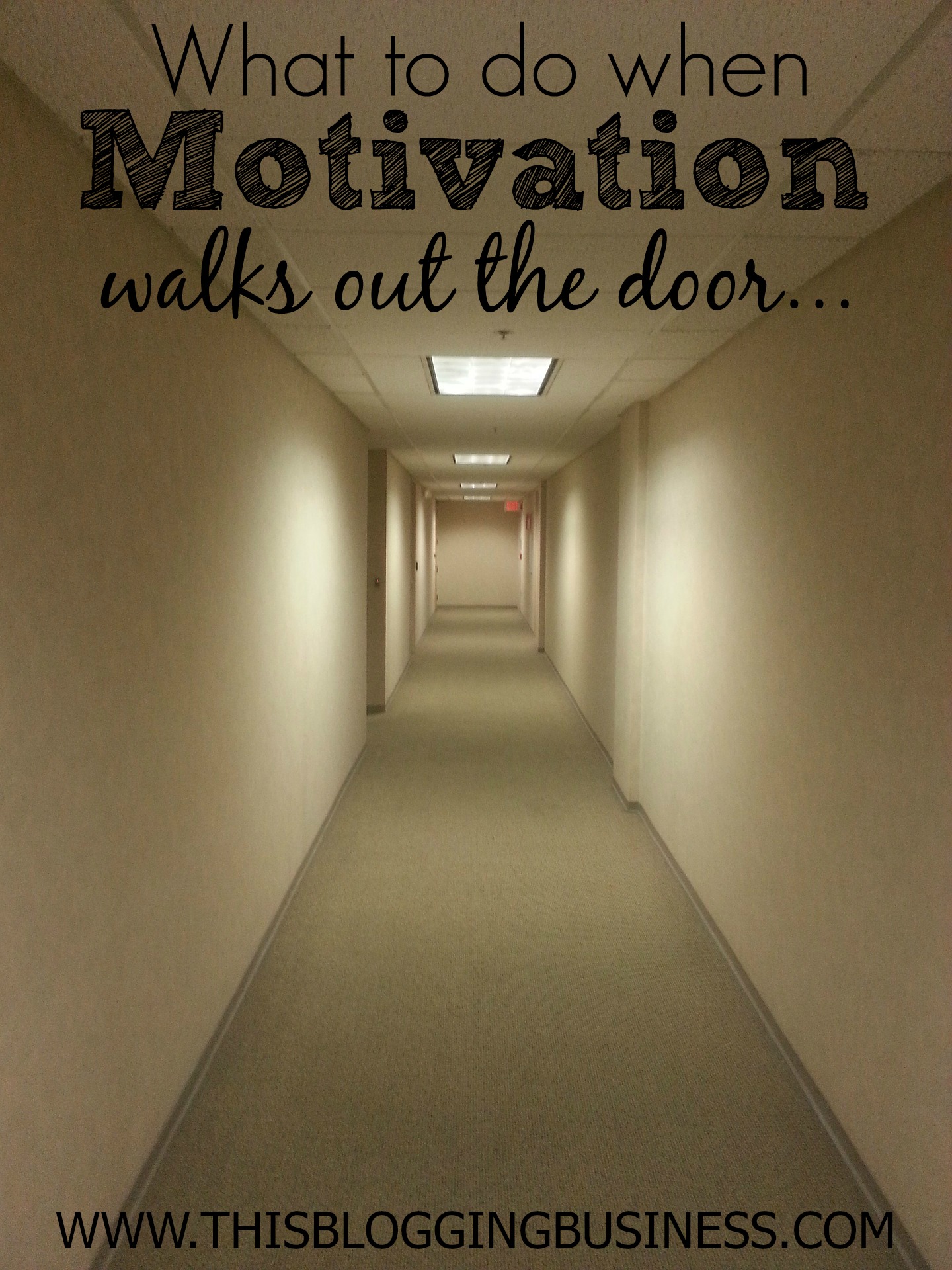Motivation walks out the door - what to do when you just can't seem to make yourself do the things that you know you should... those things that move you closer to your goals. Here's one little trick I use to get myself to do those tasks which I seem to be always putting off.